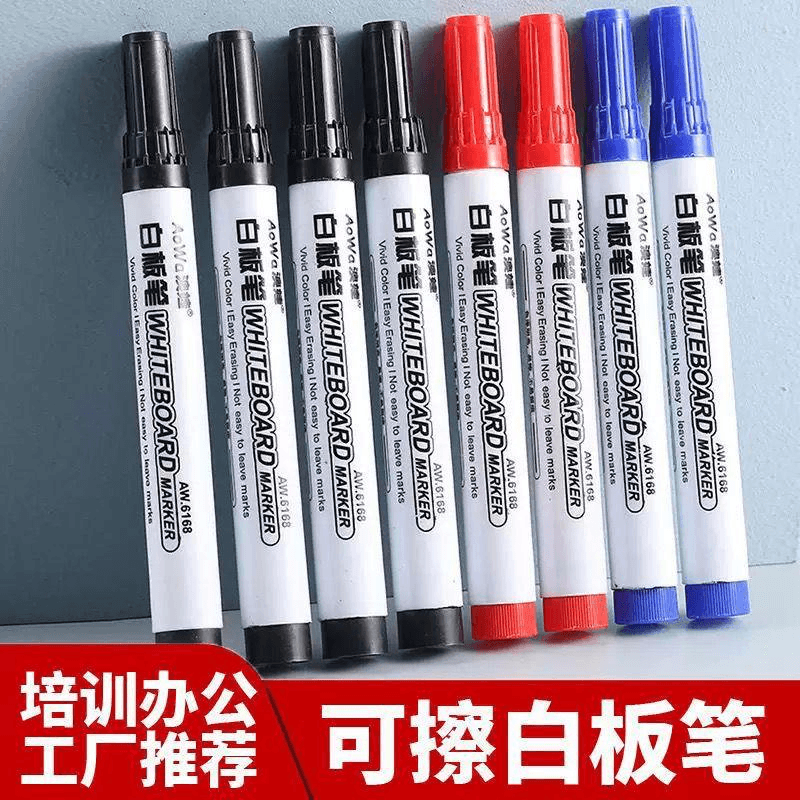 Whiteboard Markers, Black, Red & Blue