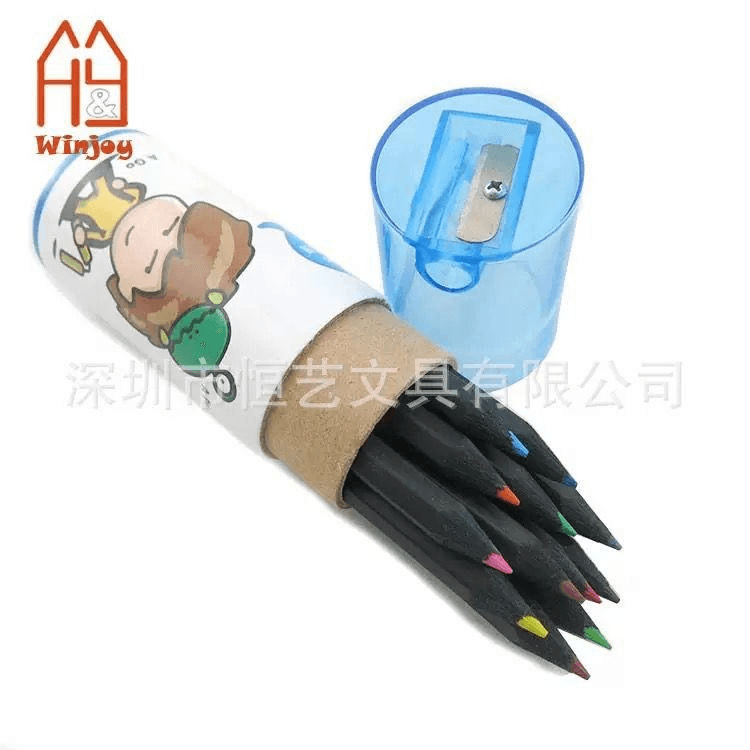 Black-Wood Colouring Pencils with Sharpener