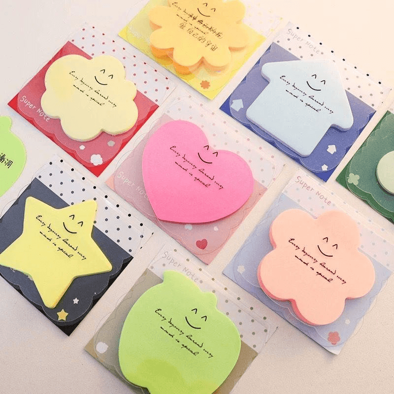 Shaped Sticky Notes, Heart, Star & Cloud