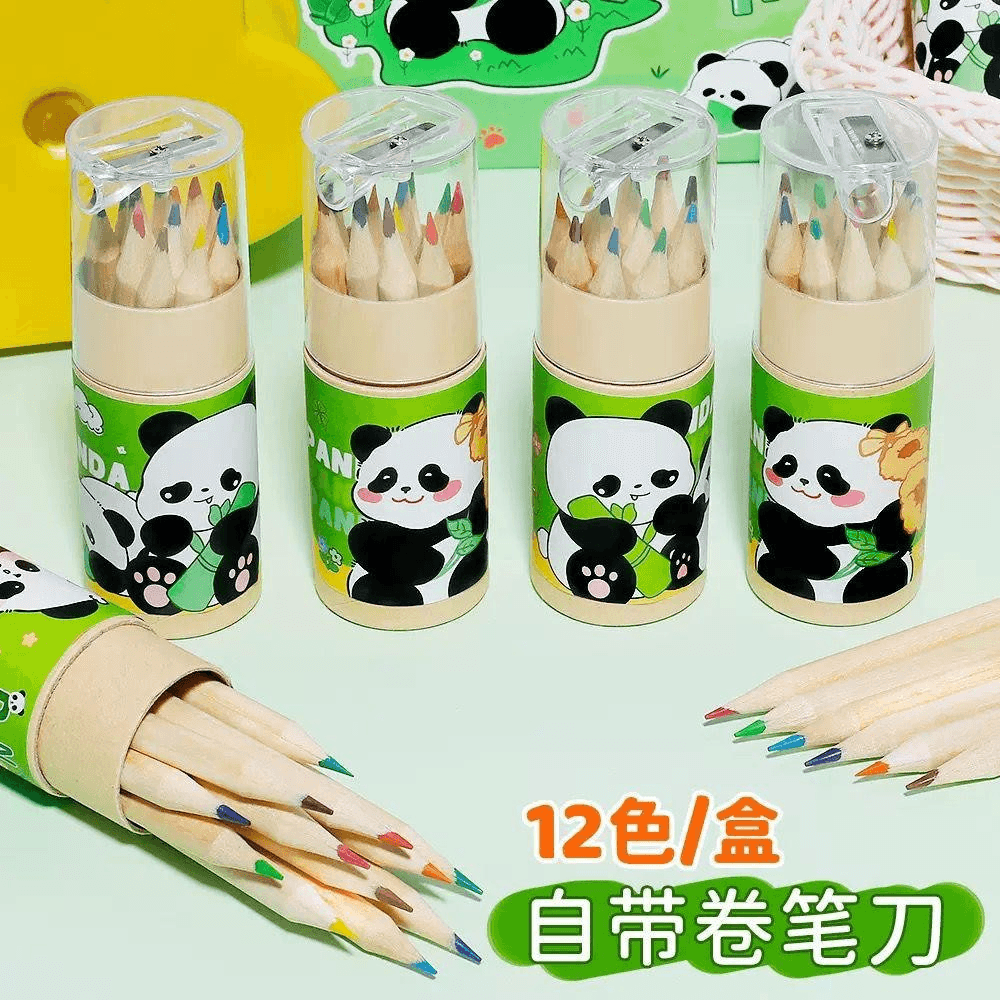 Panda Colouring Pencils, 12 Colours